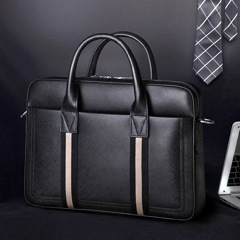 Mens leather bag notebook bag womens handbag executive briefcase mens handbag ed business handbag 250317