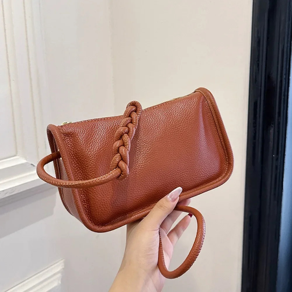 100%Real Cowhide Genuine Leather Sac Fashion Women Crossbody Bags for Ladies New High Capacity Shoulder Bag Handbag Female Purse R250318