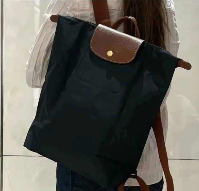 long longly backpack large nylon folding waterproof backpack large capacity dumpling bag mens and womens commuting backpack aa