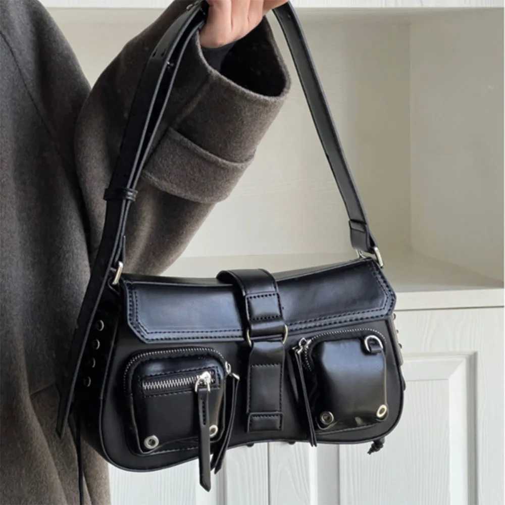 Y2K Korean Wenyuan Su Retro Gothic Black Handbag Ahetic Elegant Punk Wallet Handbag Shooter Trend Handbag ll Y250318