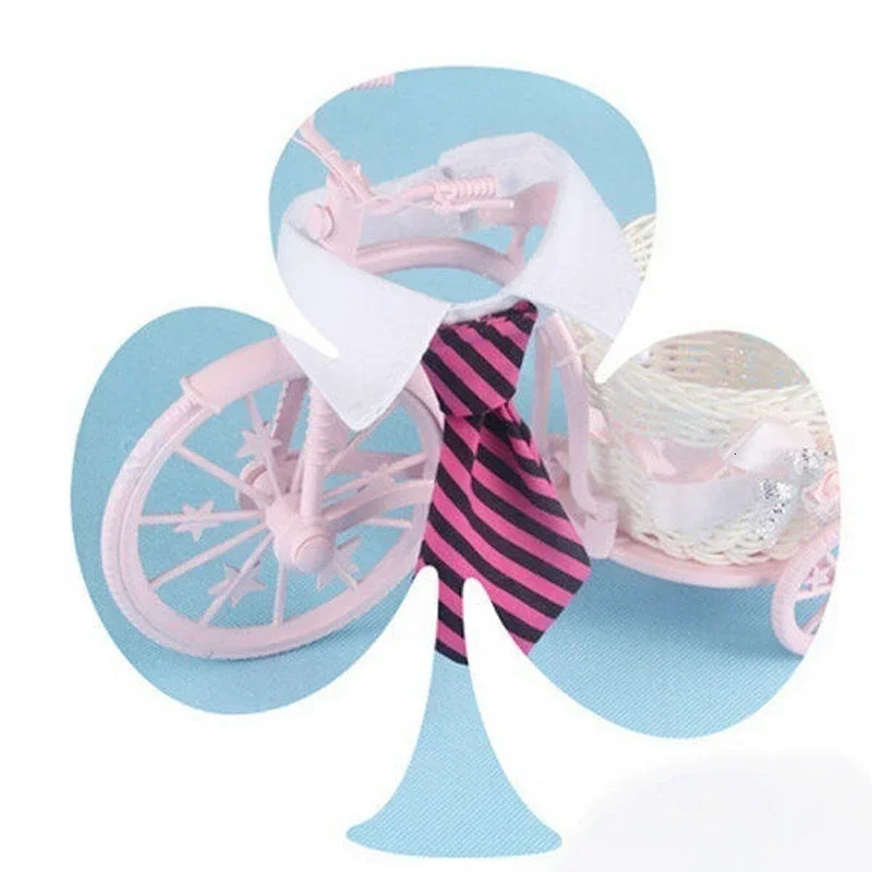 Fashionable dog cat striped bow collar pet adjustable tie white tailcoat color random 250318