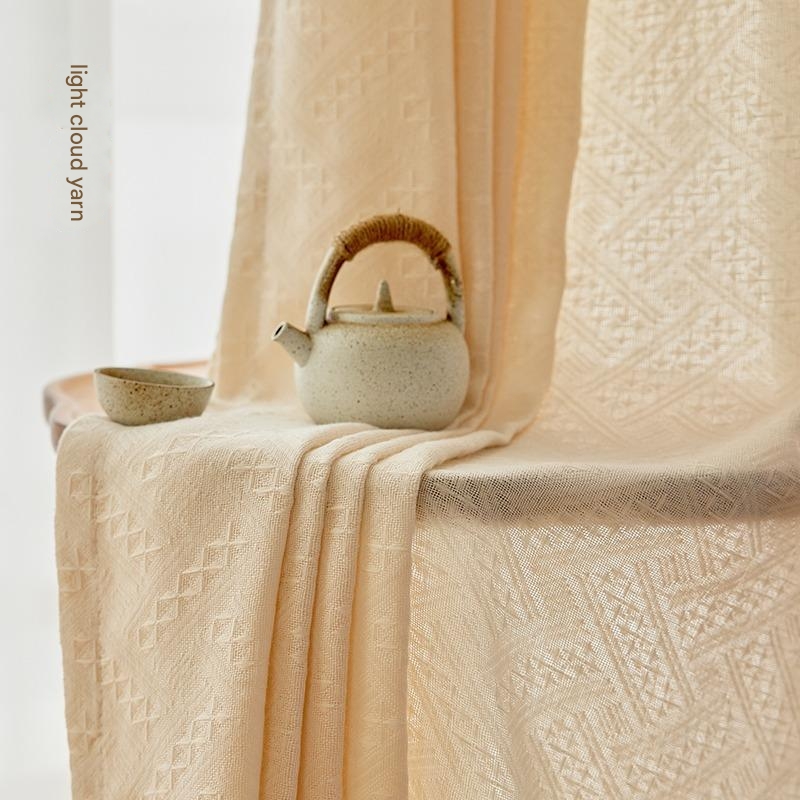 D319 Tea Room Inspired Cotton and Linen Gauzy Window Treatment - Breathable & Stylish Home Decor Curtain