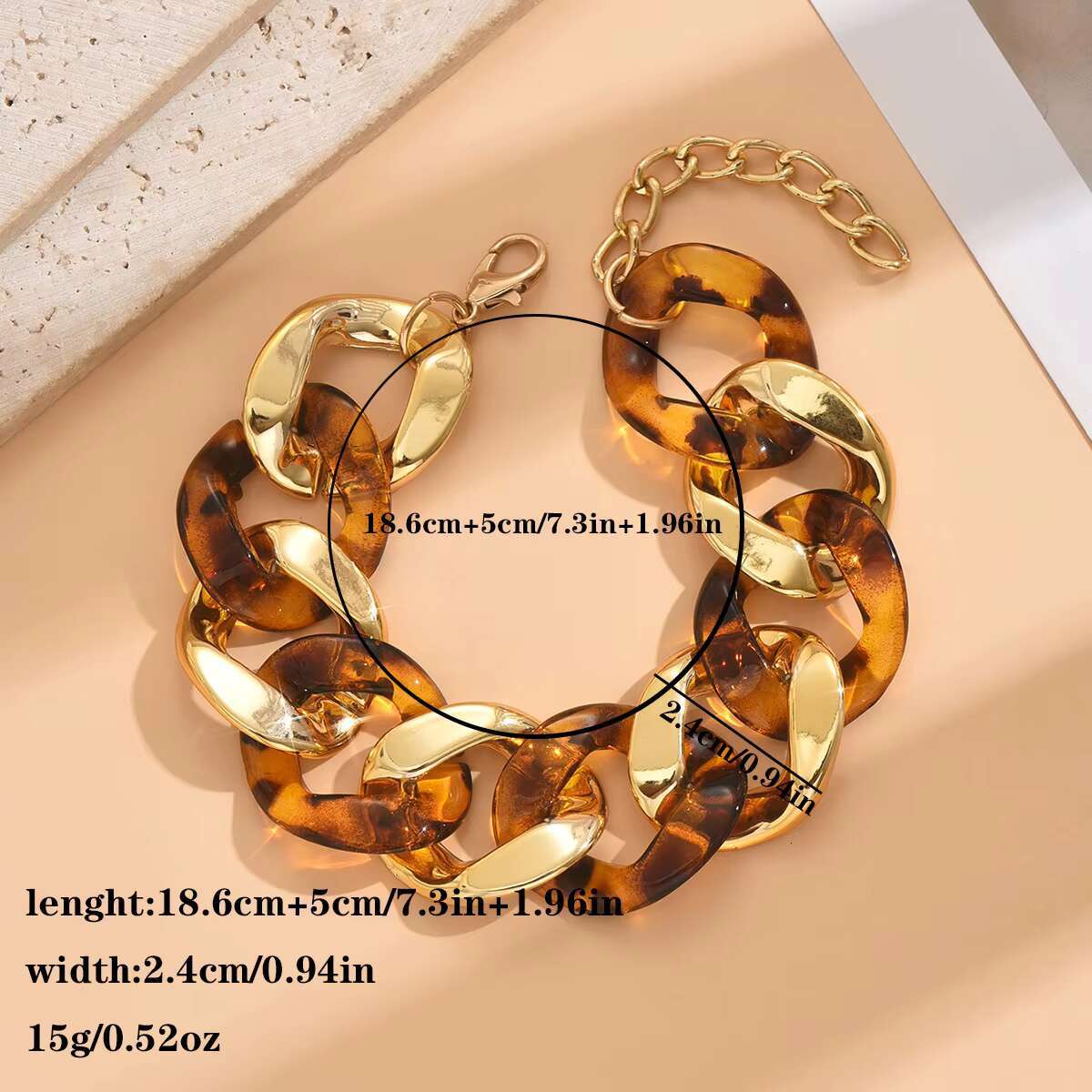 Unisex multi-color Cuban bracelet, personalized and fashionable leopard print acrylic colored bracelet party