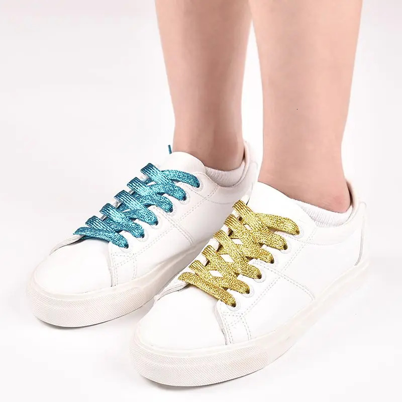 25 Colors Shiny Gold and Silver Colorful Bright Shoelaces 60180 cm Sneaker Sport Shoes Laces Bootlaces Shoe laces Strings 250318