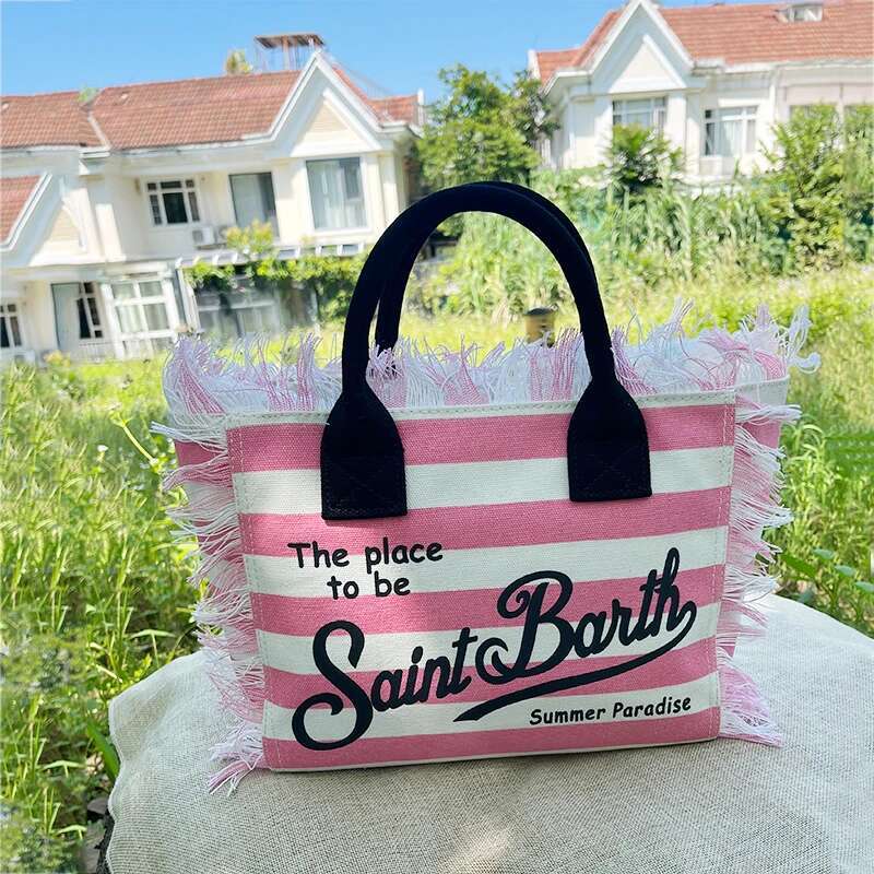 Women Fashion Leopard Canvas 2025 Newtassel Design Small Straw Crossbody Bags Denim Mini Tote Bag Purse Cute Female Handbag