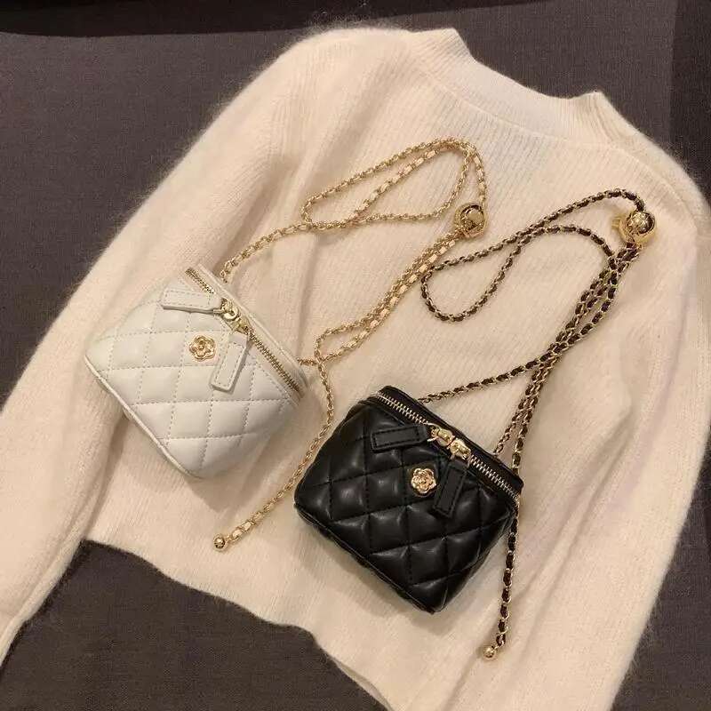 new mini 2025 Camellia geries chain box small for women shoulder crossbody bag