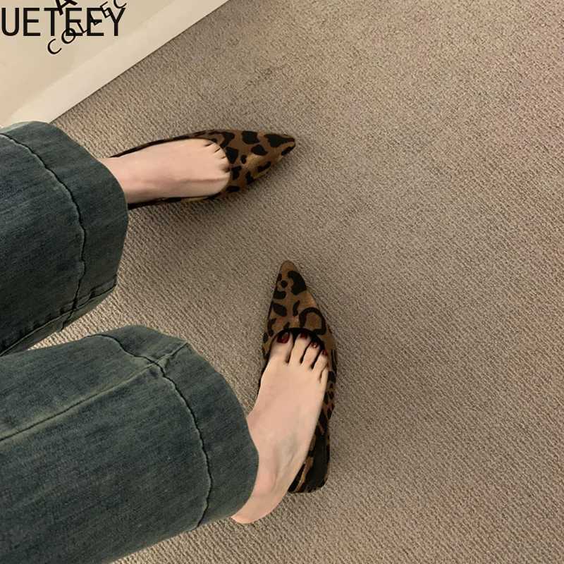 Summer Pointed Toe Thin Heel Wen Sandals Fi Leopard Print Womens Striptease Party Sandals Y250317