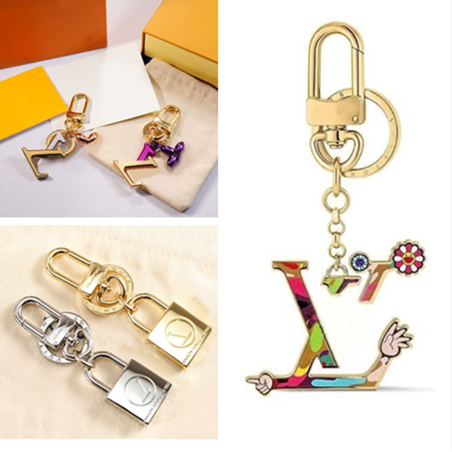 Beautiful Gold Silver Car Key Holder pink Keychains charm Fashion bag Pendant Keychains Lovers Key ring Designer Donut Key chain for Men Women Fashion Accessories