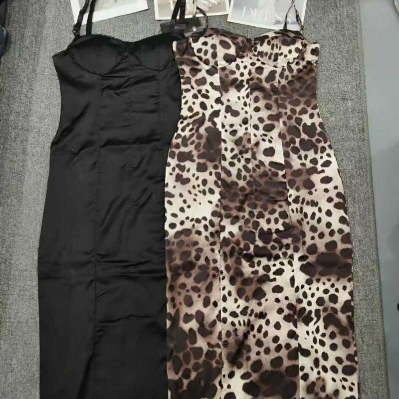 Wind 2024 New Women's Instagram Sexy Party Fashion Leopard Print Backless Hanging Neck Dress For Women