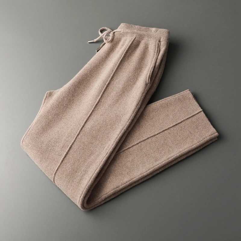 Autumn and Winter New 00% Cashmere Wool Pencil Pants Loose Clown Wool Knitted Casual Long Mens Pencil Pants W250318