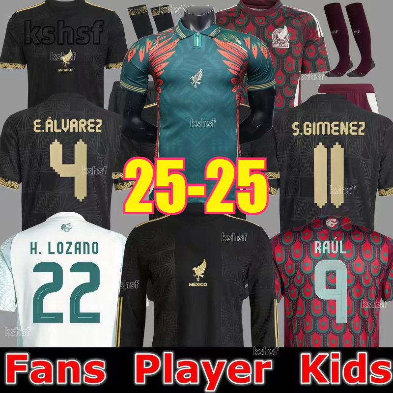 Mexico 2024 Copa America RAUL CHICHARITO Soccer Jerseys 2025 LOZANO 25 26 H.LOZANO Men Kids Football Shirts Uniforms Fans Player Version GIMENEZ 2025 Gold Cup