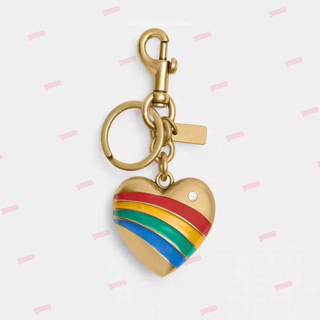 rainbow heart-shaped Cherry Charm Women Designer Keychain TABBY Co Keychain Bag Charm Decoration Accessory Key Rings Cherry Resin alloy Lanyards Bracelet
