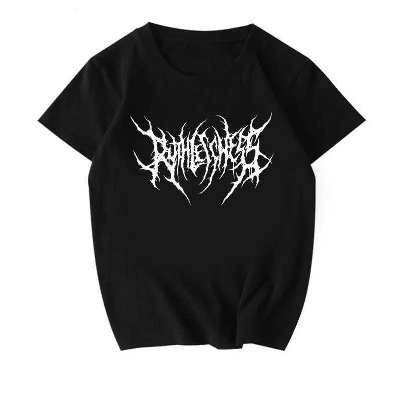 Gothic retro womens T-shirt Y2k oversized T-shirt fashionable punk clothing Harajuku short sleeved graphic T-shirtT250318