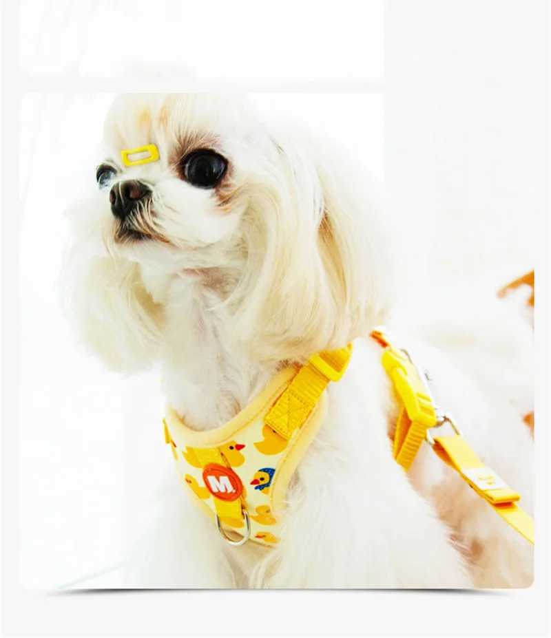Adjustable French Bulldog Pet Neck Collar for Dogs Animal Print Puppy Harness Vest Polyester Small Medium Dog Leash AccessoriesT250318