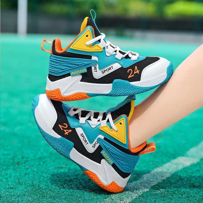 Cheap childrens basketball shoes high-end fashionable casual sports shoes comfortable and non slip childrens basketball bootsXJ250318