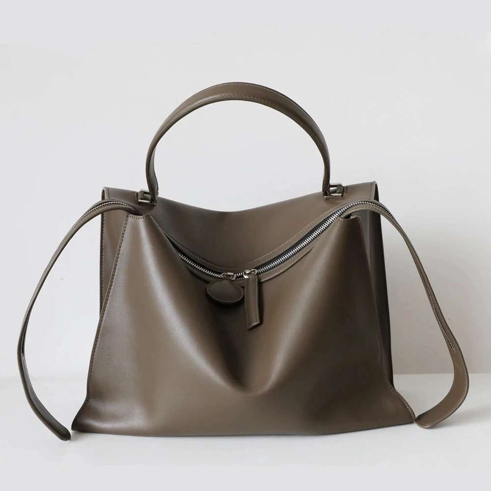 New Arrival Genuine Leather Tote For Women 2023 Brands Designer Retro Female Shoulder Bag Simple Hand Bags Large Capacity