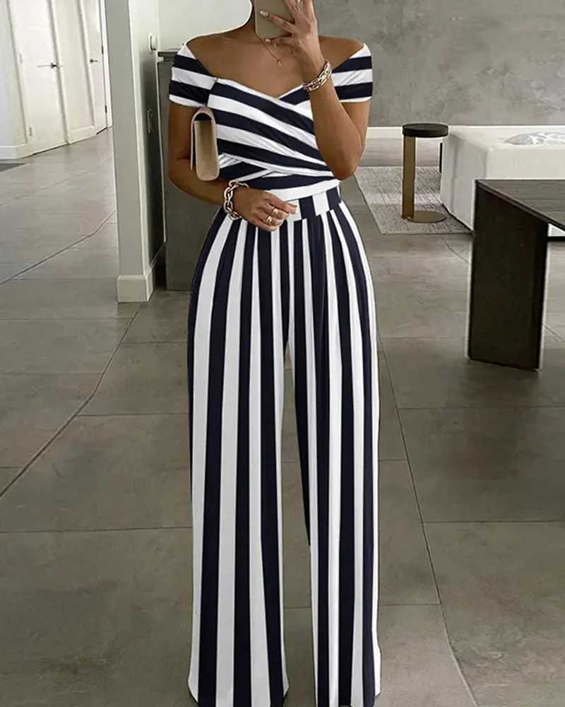 Deioao floral print high waisted womens jumpsuit fashionable womens summer wide leg pants office womens spring summer ultra-thin pants jumpsuit X25031
