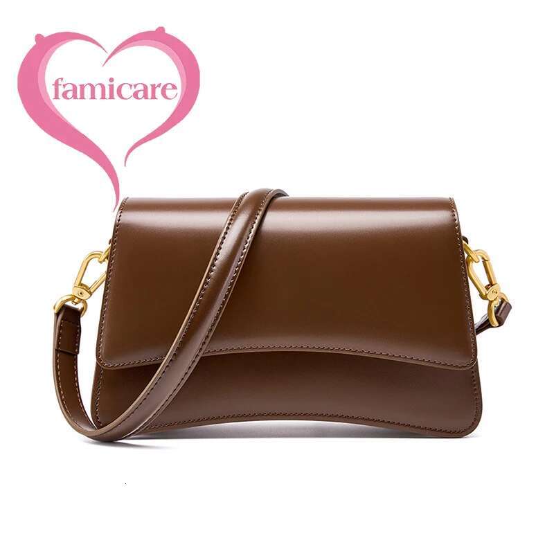 New Women's Single Shoulder Crossbody Lady Cowhide Split Leather Handbag Fashionable And High Quality Underarm Messenger Bag