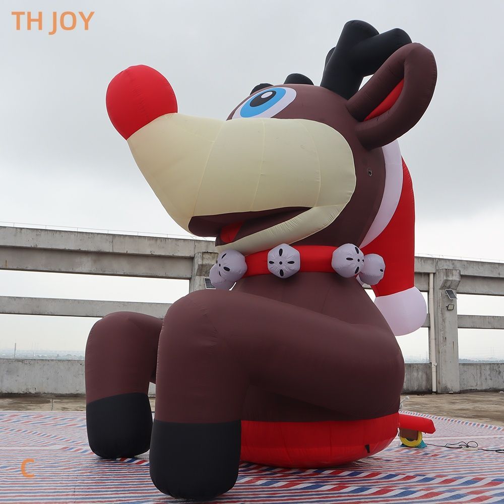 Free shipment outdoor activities 40ft 12m tall Giant Christmas Inflatable Santa Reindeer Cartoon For Decoration, custom made blow up reindeer model wi