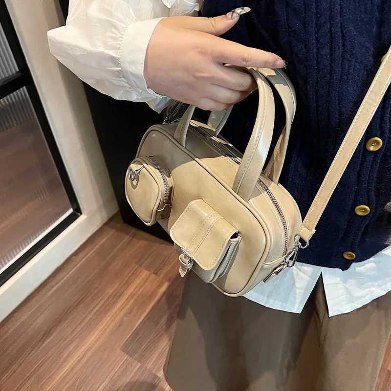LEFTSIDE small PU leather cross body bag for womens short handled shoe bags suitable for warm 2024 new designer Y2K handbags and wallets Y250318