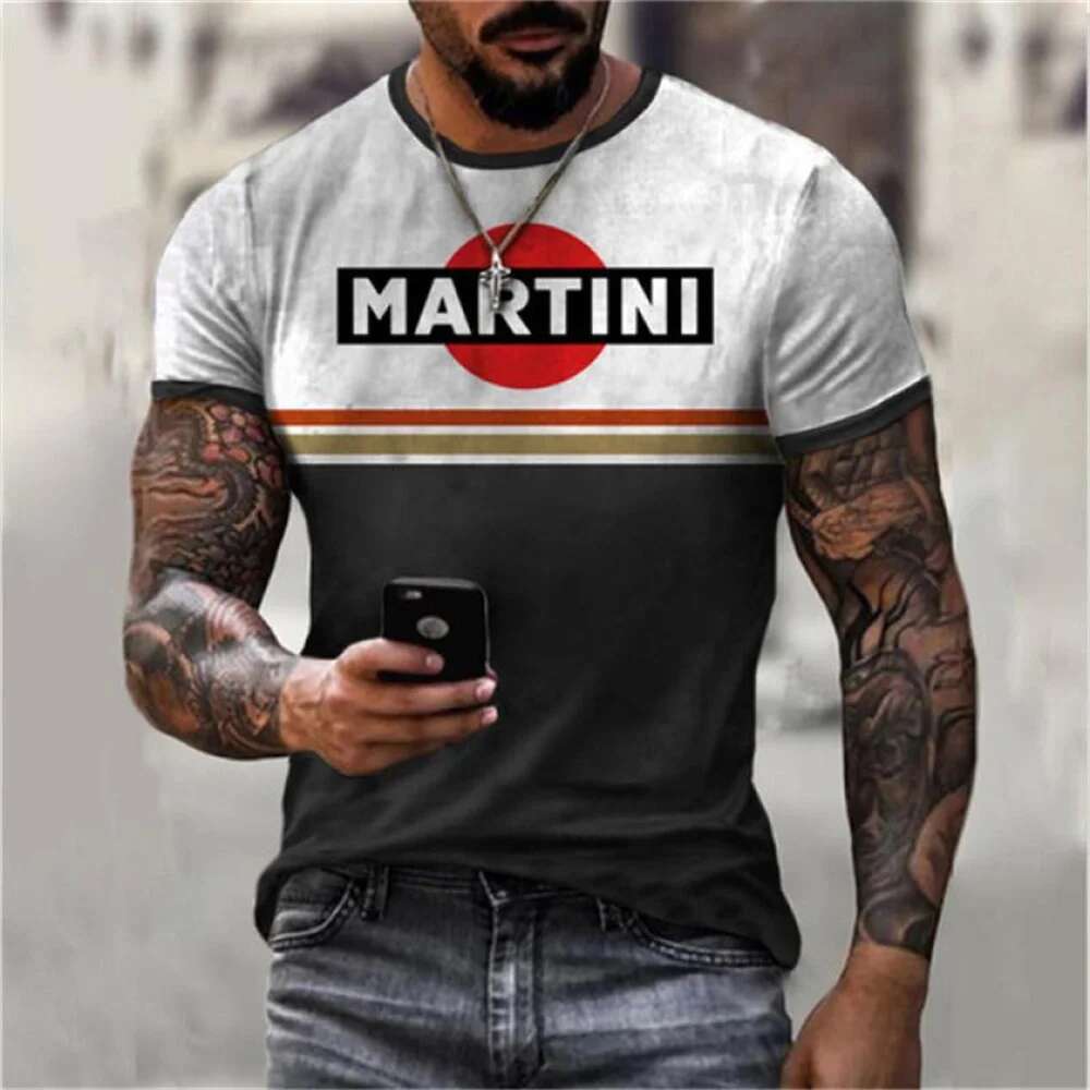 Men's short sleeved t-shirt, streetwear, retro, summer and cool, 3D printed letters, US Route 66