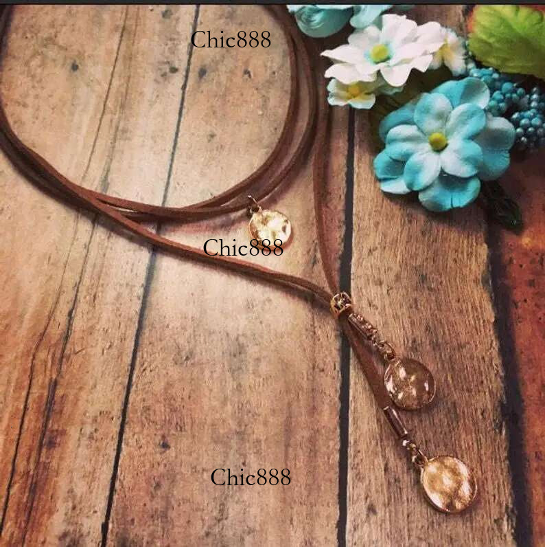 Boho Hammer Coin Disc Layered Veet Rope Choker Necklace for Women Southwestern