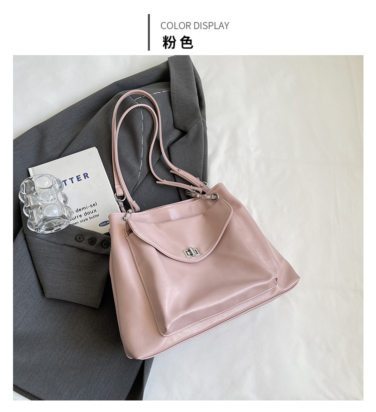 2025 Fashion Designer Women s Handbag High Quality Bright Leather Storage Bag New Large Capacity Trendy Underarm Tote Bag Simple Solid Color Shoulder 