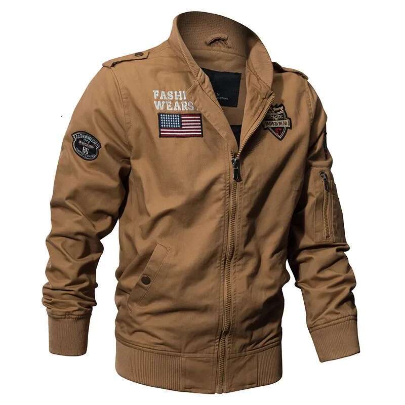 New Spring Military Style Pilot Multi-Pocket Men Tactical Flight Jacket Autumn US Air Force Motorcycle Outwear Cotton