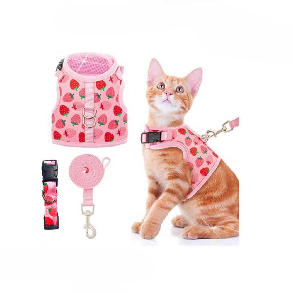 Cat bra and vest style reflective cat bra and vest strap anti release walking rope breathable pet bra and vest strapT250318