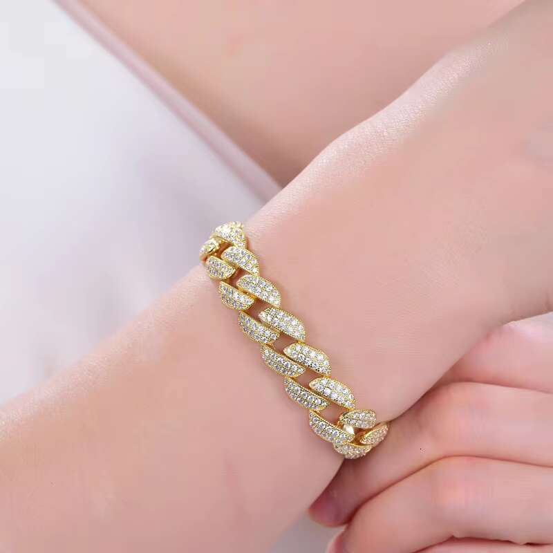 Cuban Chain Mossanite Men's Hip Hop Trendy Personalized Jewelry Bracelet