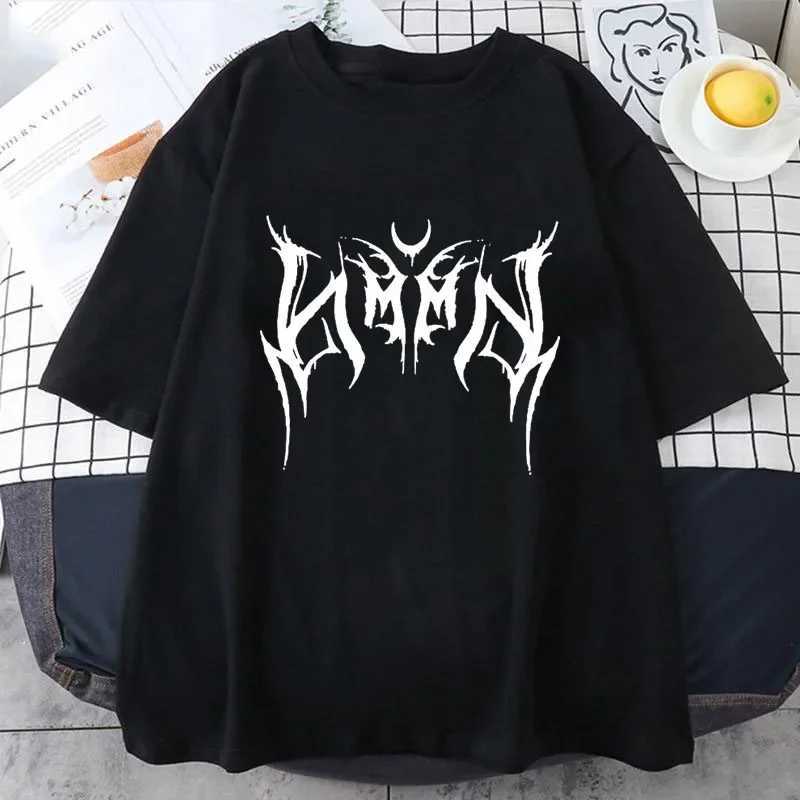 Y2K Womens Hip Hop Loose Punk Letter Printed Womens Harajuku Oversized Short Sleeve Top Y2K Clothing Retro T-shirtT250318