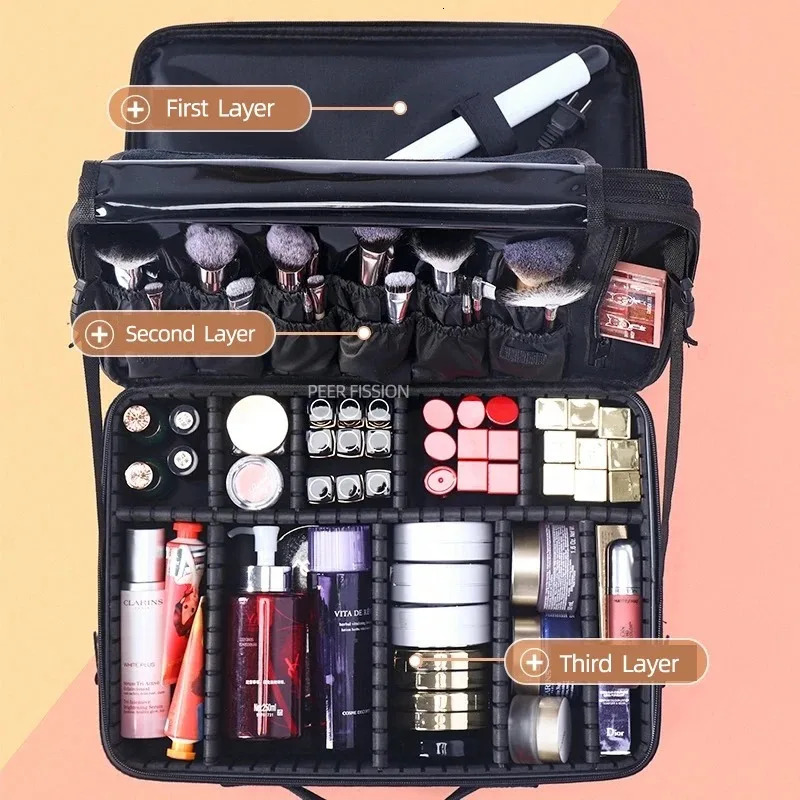 Makeup Bag For Travel Outing Portable Professional Large Capacity Multifunction Tattoo Tool Womens Cosmetics Case 250314