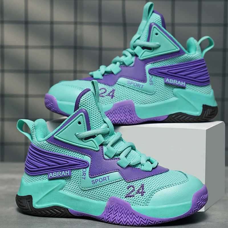 Childrens basketball shoes high-quality and fashionable mid top sports shoes popular lace outdoor running shoesXJ250318