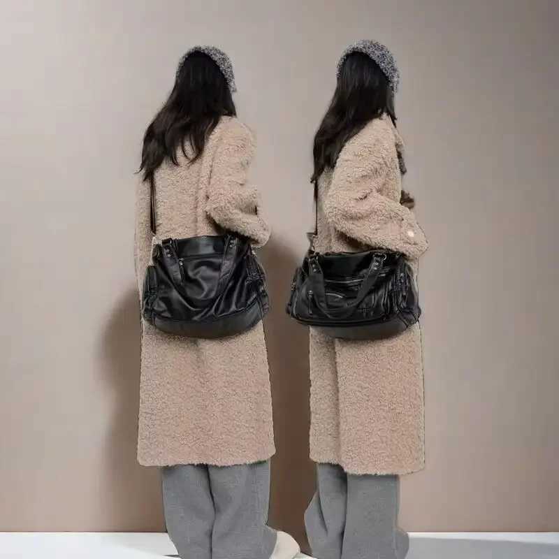 HAEX Punk Handbag 2024 Trend Large Capacity Ten Font Shoe Bag Moto Style Mti Pocket Cmute Bolso Mujer Y250318