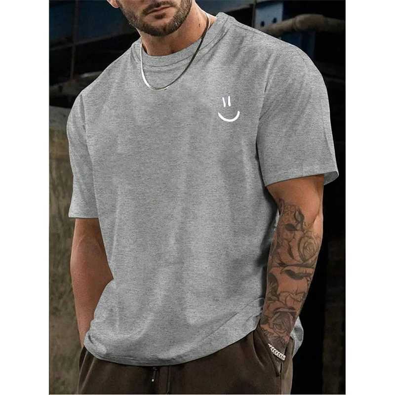 Interesting face printed T-shirt for mens summer casual round neck short sLeeved clothing Harajuku unisex cotton T-shirtT250318