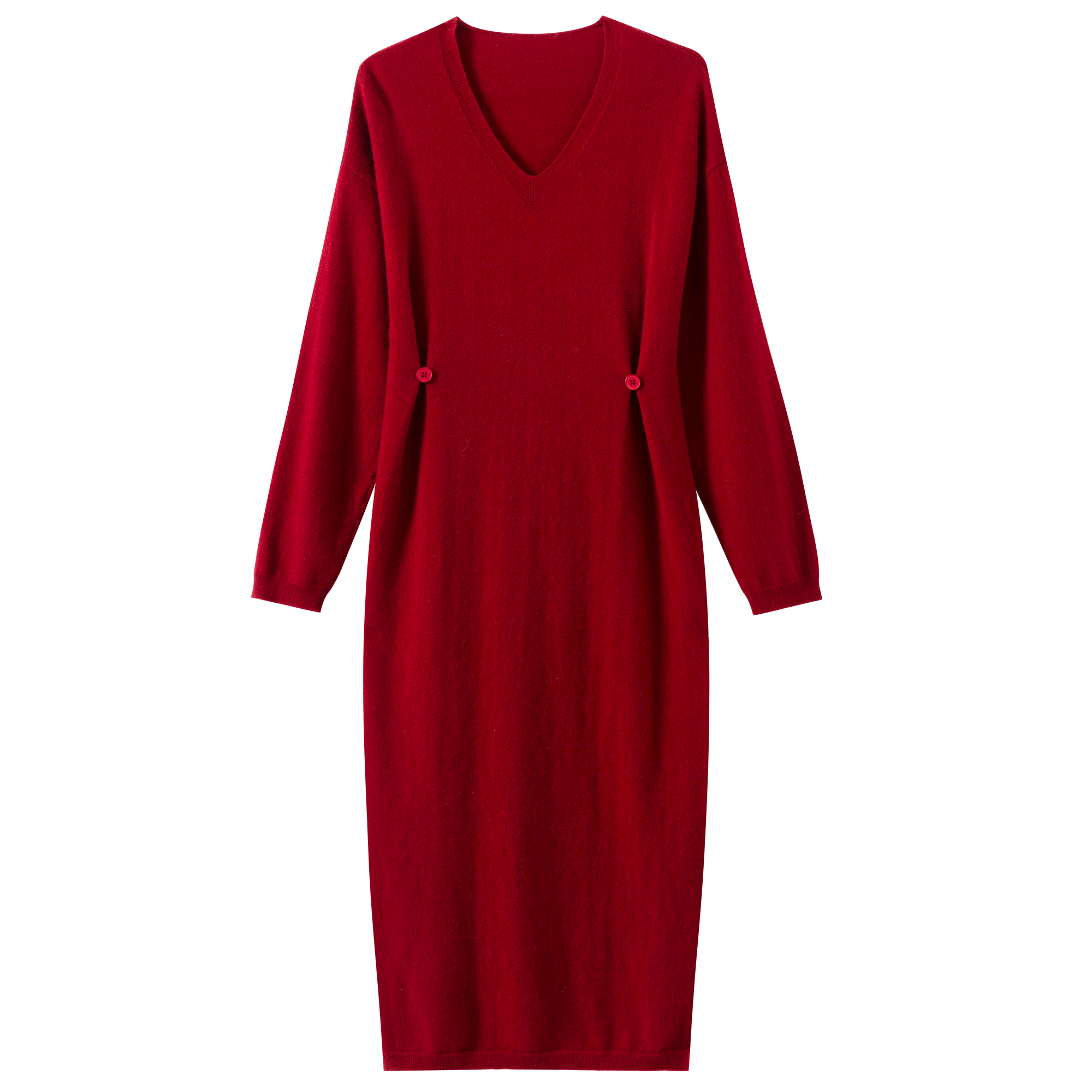 Comfortable Women's Woolen Skirt with V-Neck Design for All Seasons