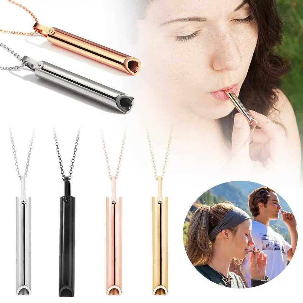 Stainless steel breathable necklace for smoking cessation anxiety relief anti vaping necklace breathing necklace W250318