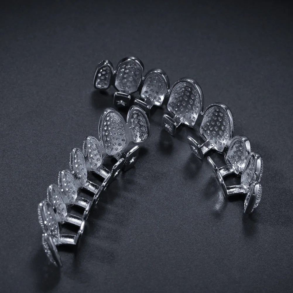 CZ Bling Teeth Top Bootom Dental Mouth Punk Teeth Caps Cosplay Party Tooth Rapper Hip Hop Jewelry TG018 250318