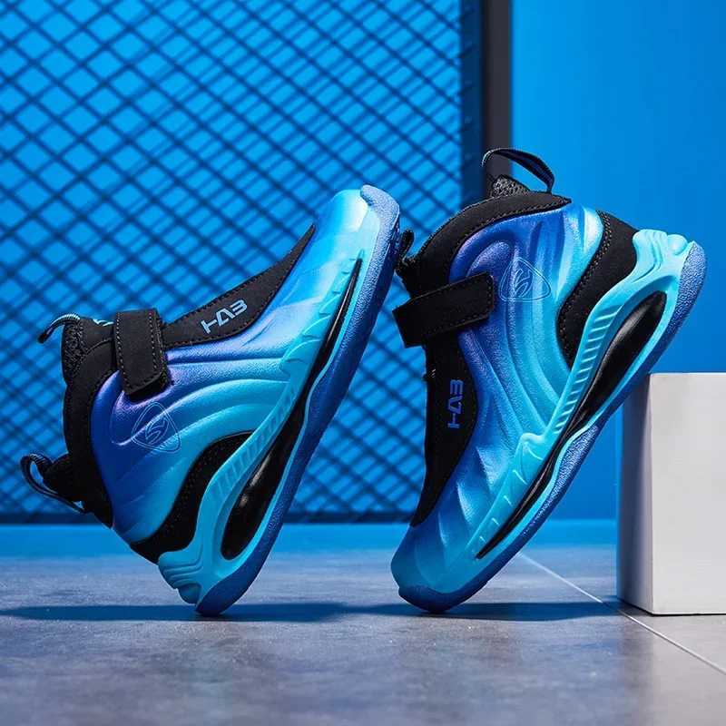 Fashionable queer childrens shoes lightweight and breathable boys and girls sports shoes basketball shoes anti slip childrens outdoor running shoes W2
