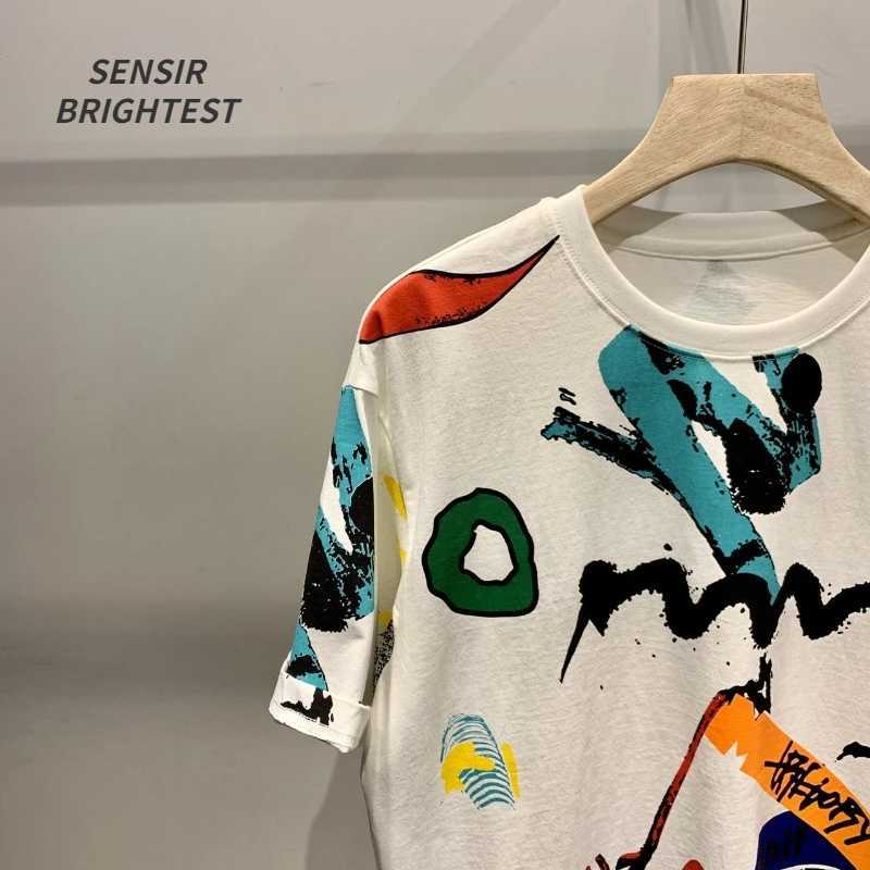 Summer Short sleeved T-shirt for Men 2023 New Graffiti Pattern Knitted Top T-shirtT250318