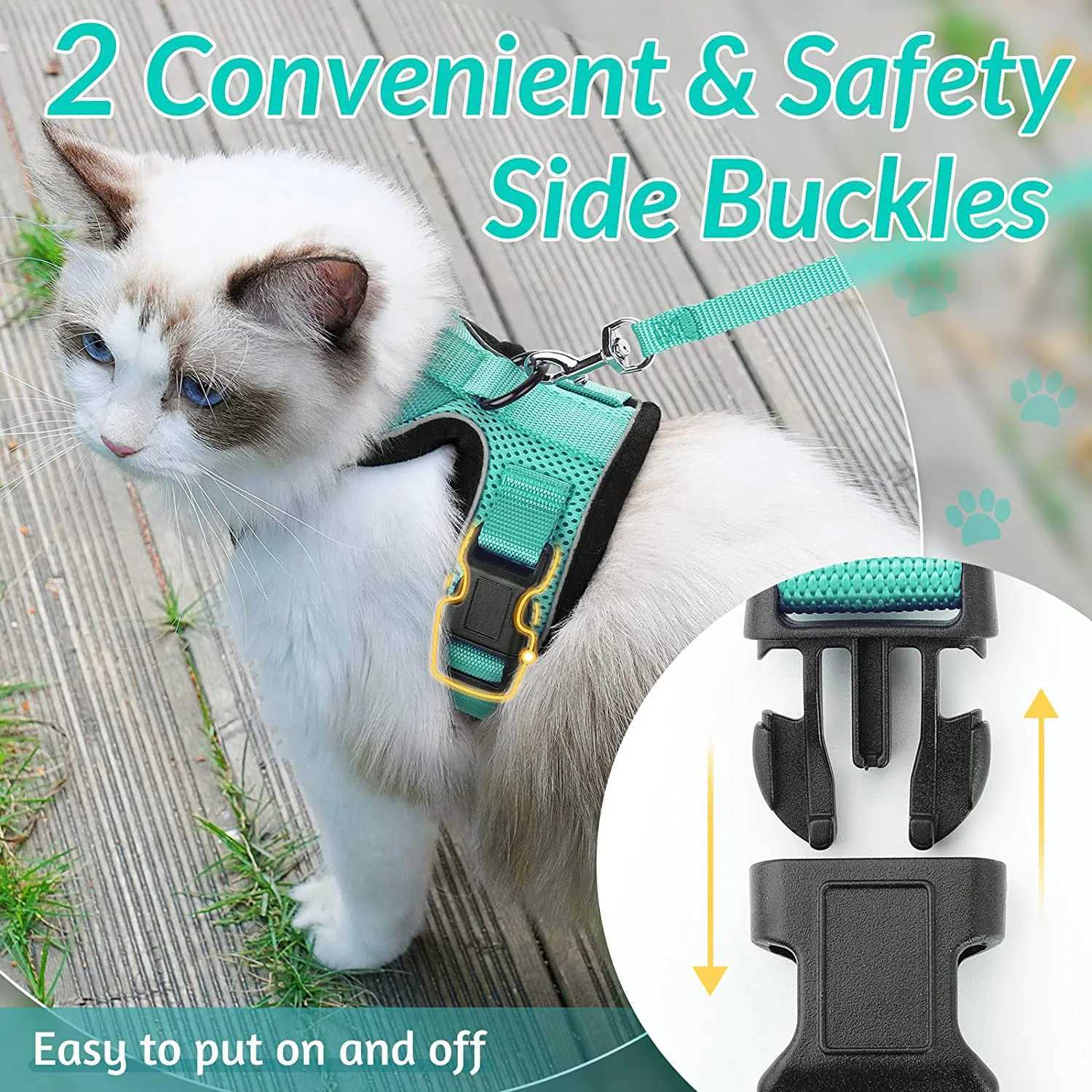Cat straps and belts for walking leak proof soft adjustable vest straps for cats EasyControlT250318