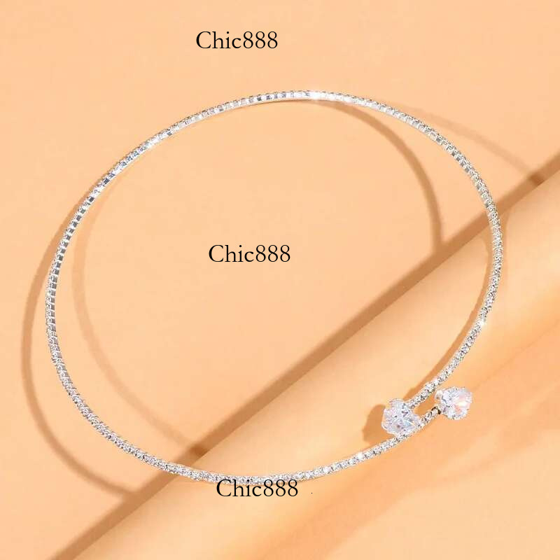Fashion Rhie Heart Choker for Women Simple Open Collar Necklace Torques Jewelry Accessories