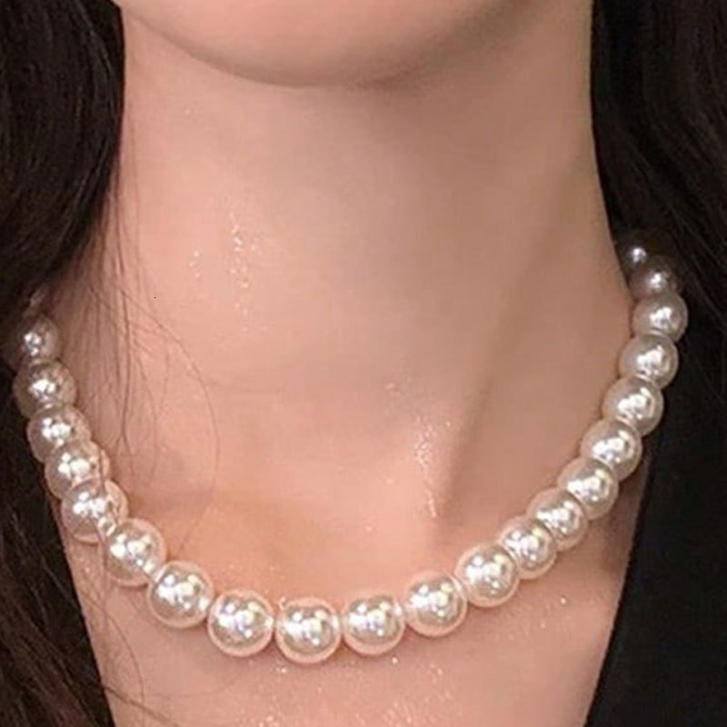 4/6/8/10/12MM Faux Pearl Pearl Necklace Women's Faux Pearl Choker Jewelry for Women