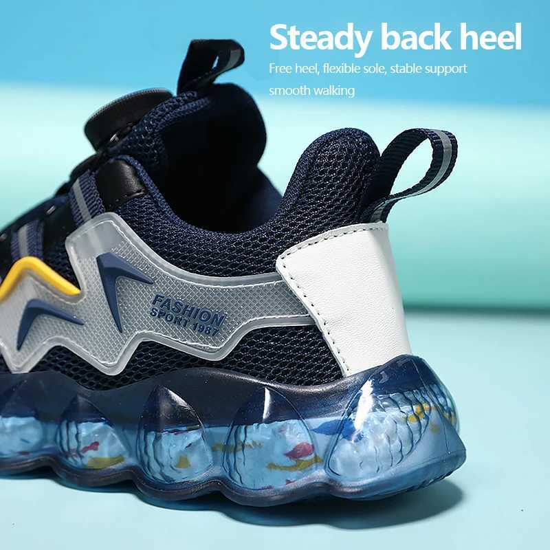 Childrens fashionable sports shoes boys running casual shoes comfortable mesh outdoor childrens casual tennis lightweight sports shoes W250318