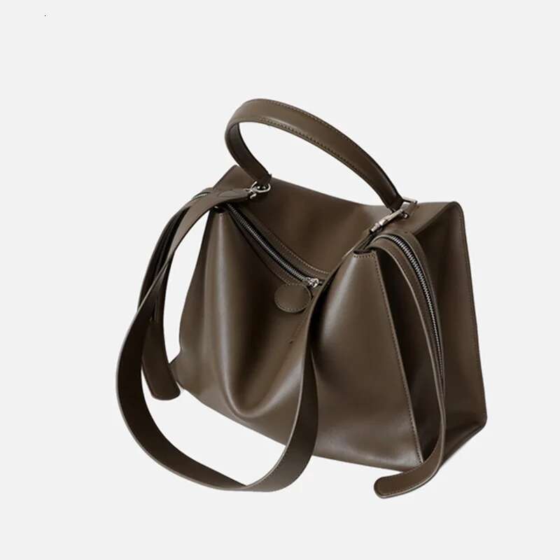 New Arrival Genuine Leather Tote For Women 2023 Brands Designer Retro Female Shoulder Bag Simple Hand Bags Large Capacity