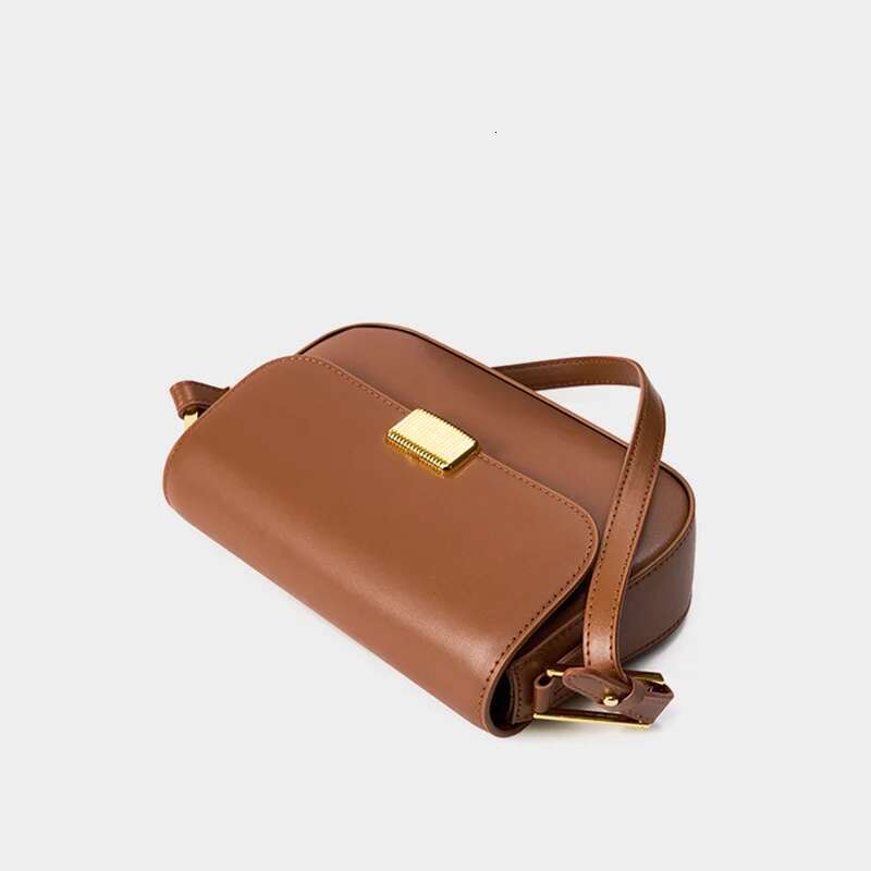 2024 Spring New Genuine Women's Shoulder Bags Soft Leather Underarm Ladies Crossbody Bag High Quality Handbag Brown