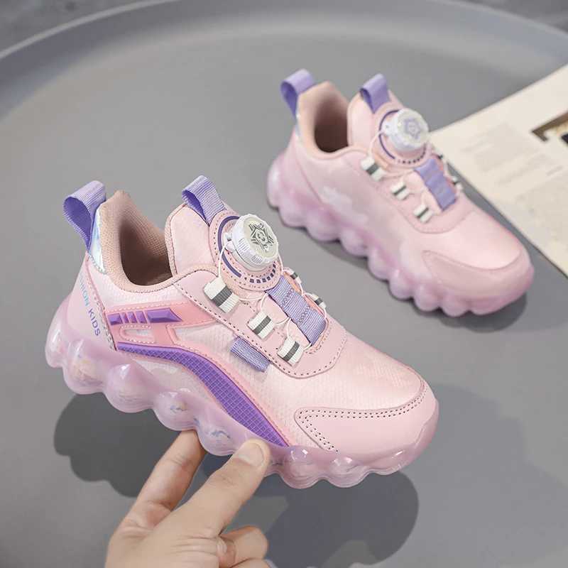Cuhk Children Autumn Net Surface Breathable Mens and Womens Shoes Childrens Shoes Revolving Buckle All Match Sport W250318