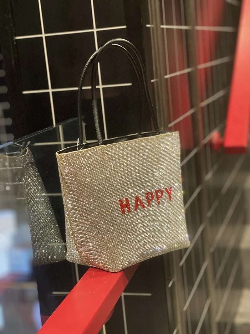 High Quality Bucket Women's Handbag Crystal Shiny Rhies Dia Evening Wedding Party Clutch Purse Messenger Bag