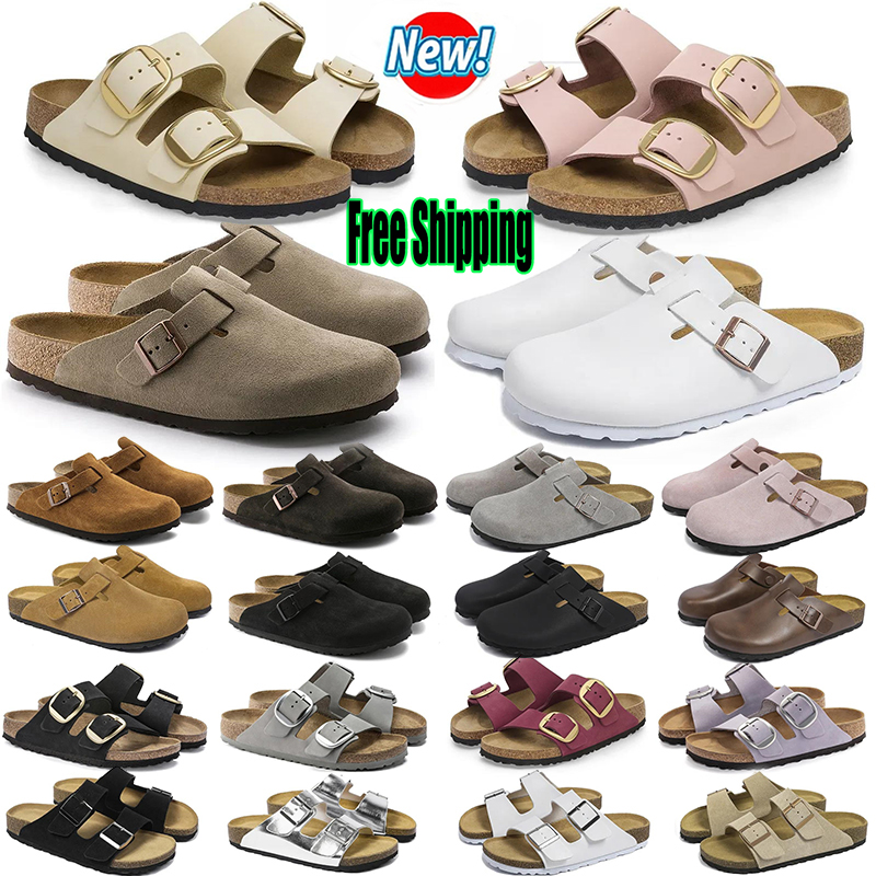 Shipping Free designer clogs slippers men women black brown pink olive sude leather mens fashion slides outdoor comfortable sandals shoes size 35