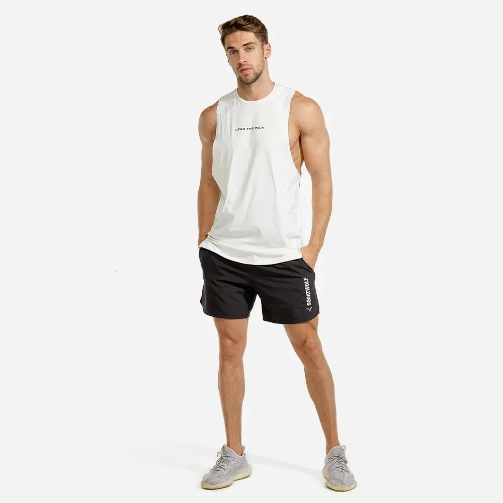2023 Bodybuilding Men Tank Tops Gym Fitness Workout Quick dry Sleeveless shirt Man Summer fashion Jogging Casual Vest 250314Z